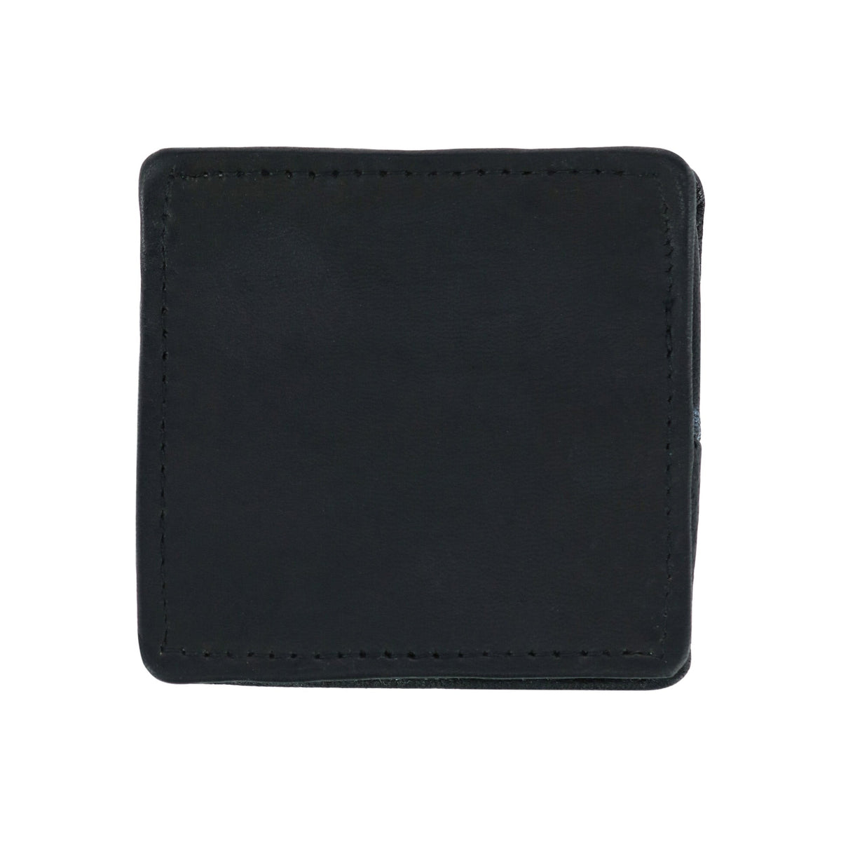 CTM® Leather Fold Up Coin Change Pouch with Snap Button Closure - Black