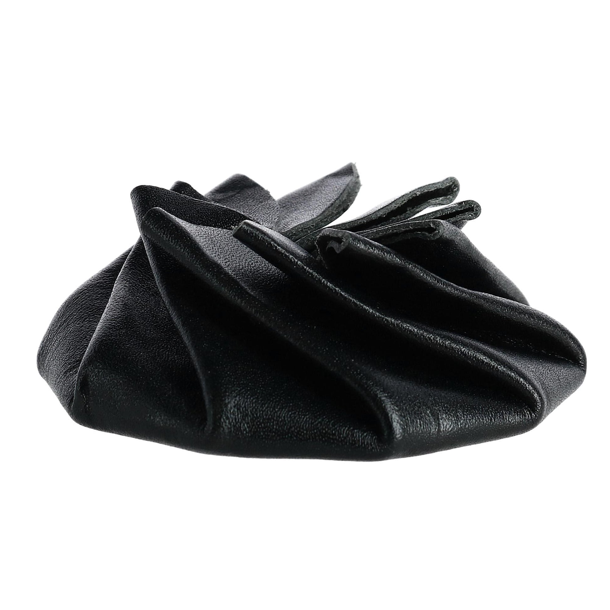 CTM® Leather Squeeze Coin Change Pouch - Black