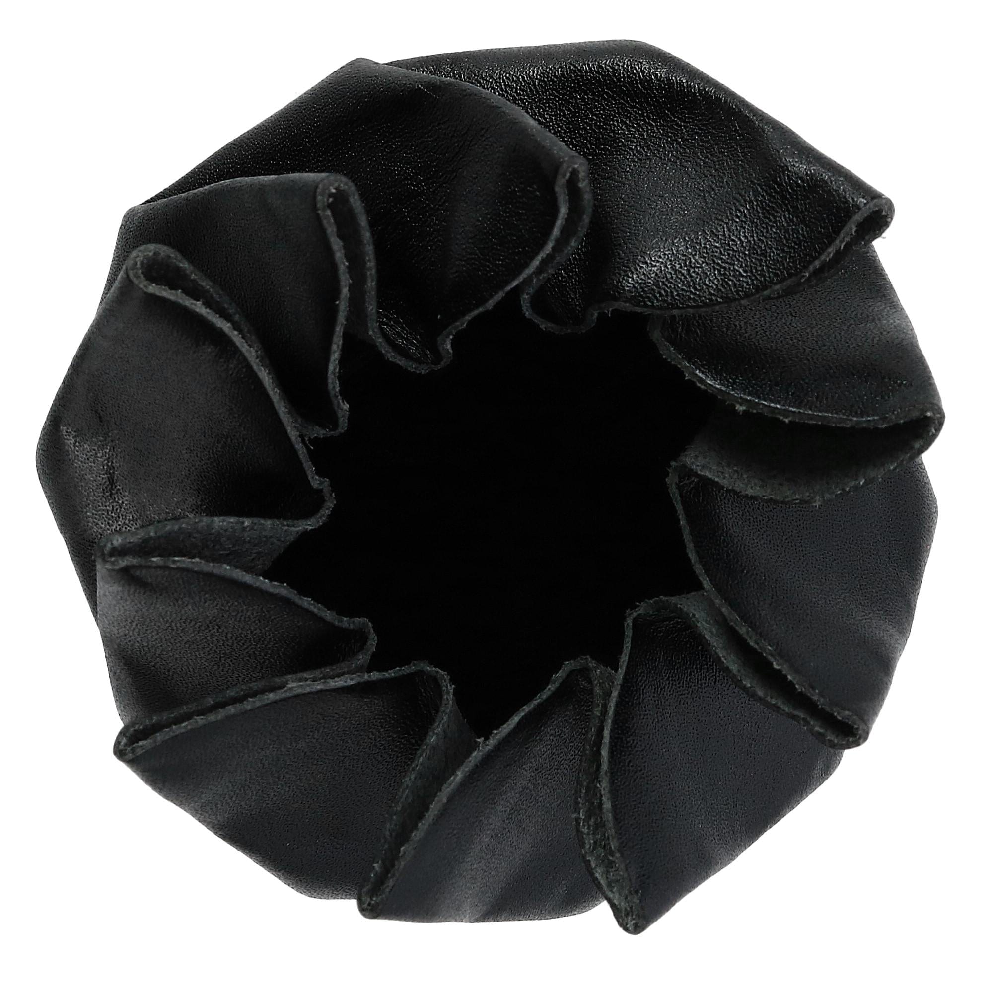 CTM® Leather Squeeze Coin Change Pouch - Black