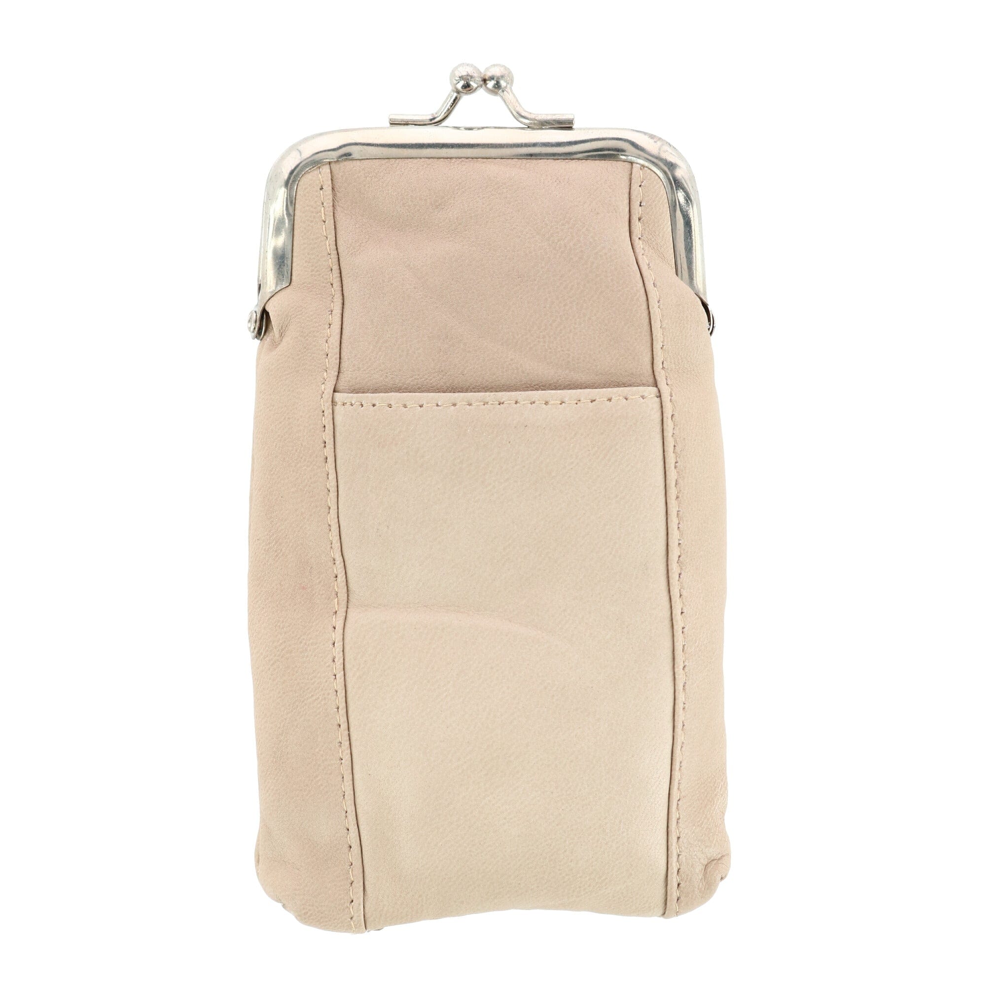 CTM® Women's Leather Cigarette Case with Lighter Pocket - Beige