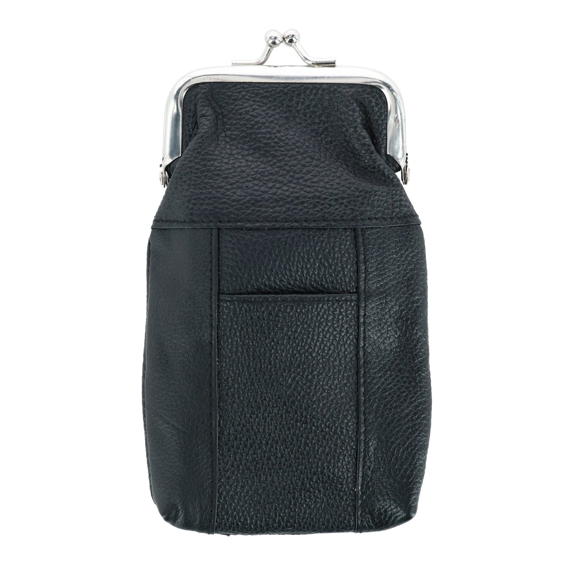CTM® Women's Leather Cigarette Case with Lighter Pocket - Black