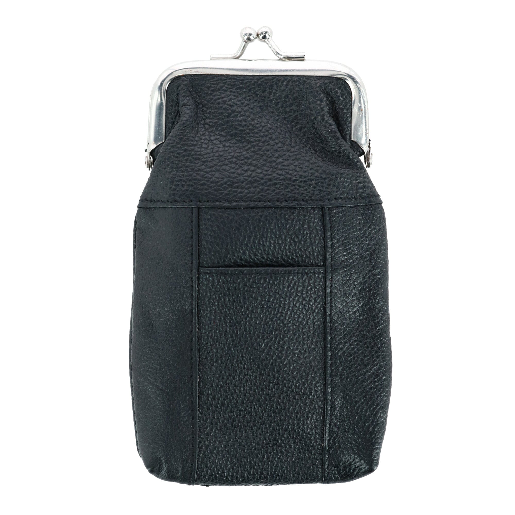 CTM® Women's Leather Cigarette Case with Lighter Pocket - Black