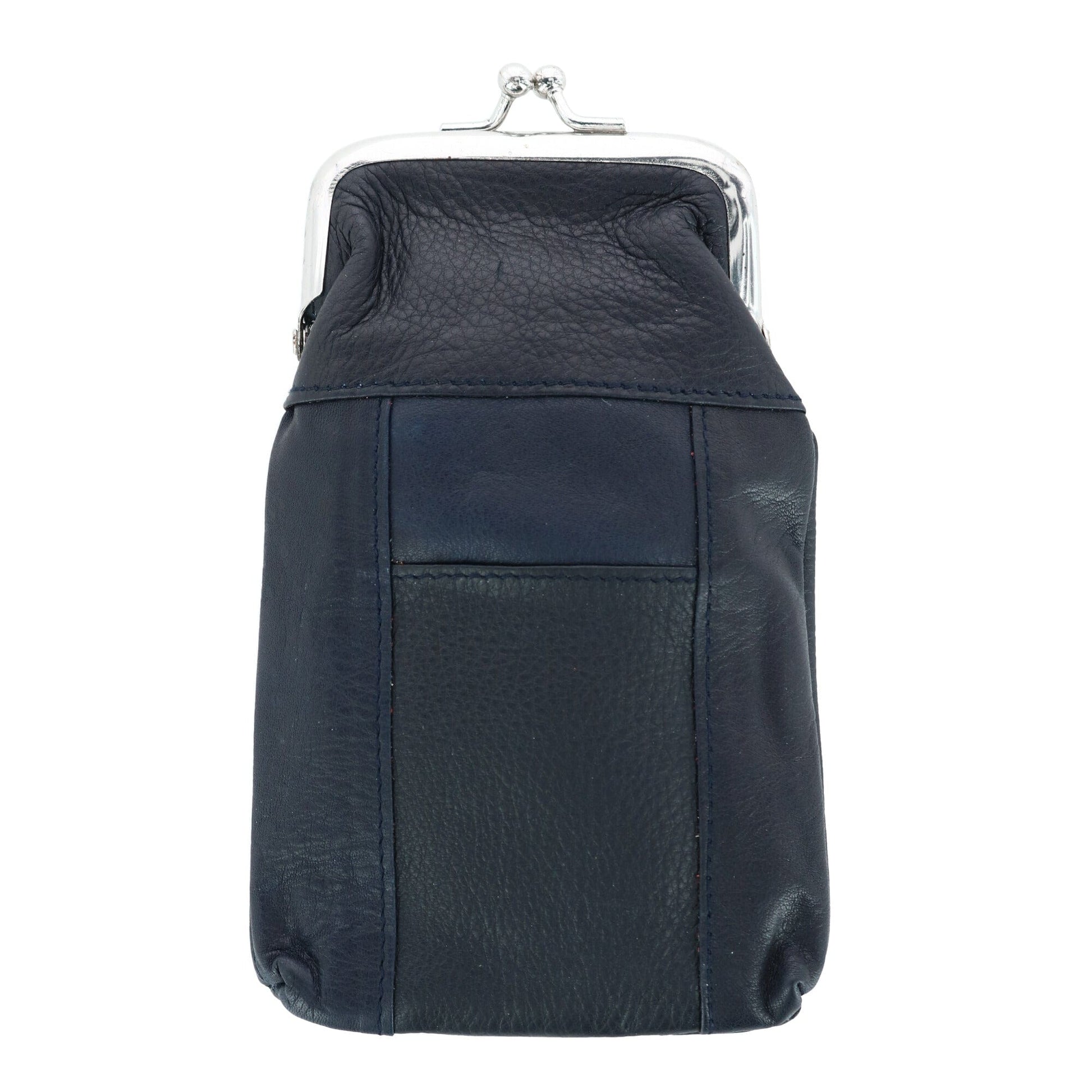 CTM® Women's Leather Cigarette Case with Lighter Pocket - Navy