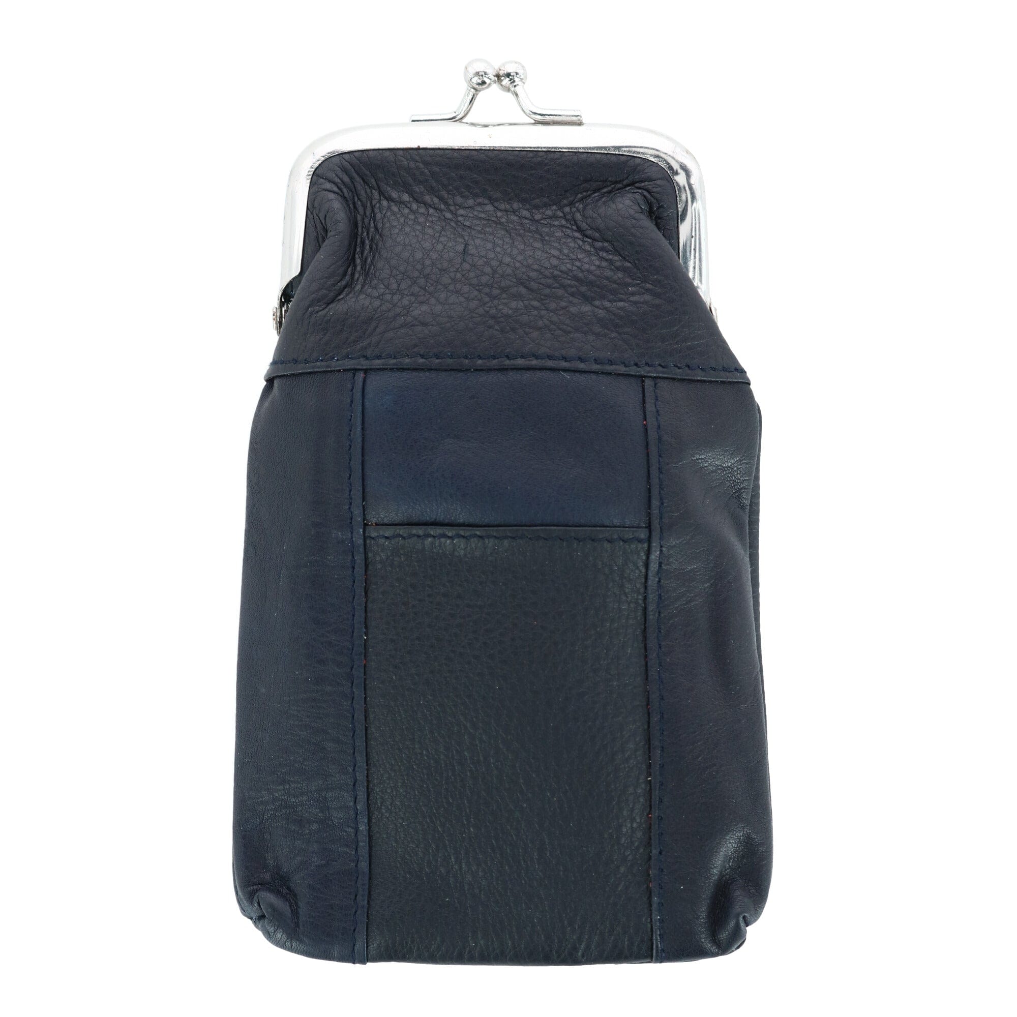 CTM® Women's Leather Cigarette Case with Lighter Pocket - Navy
