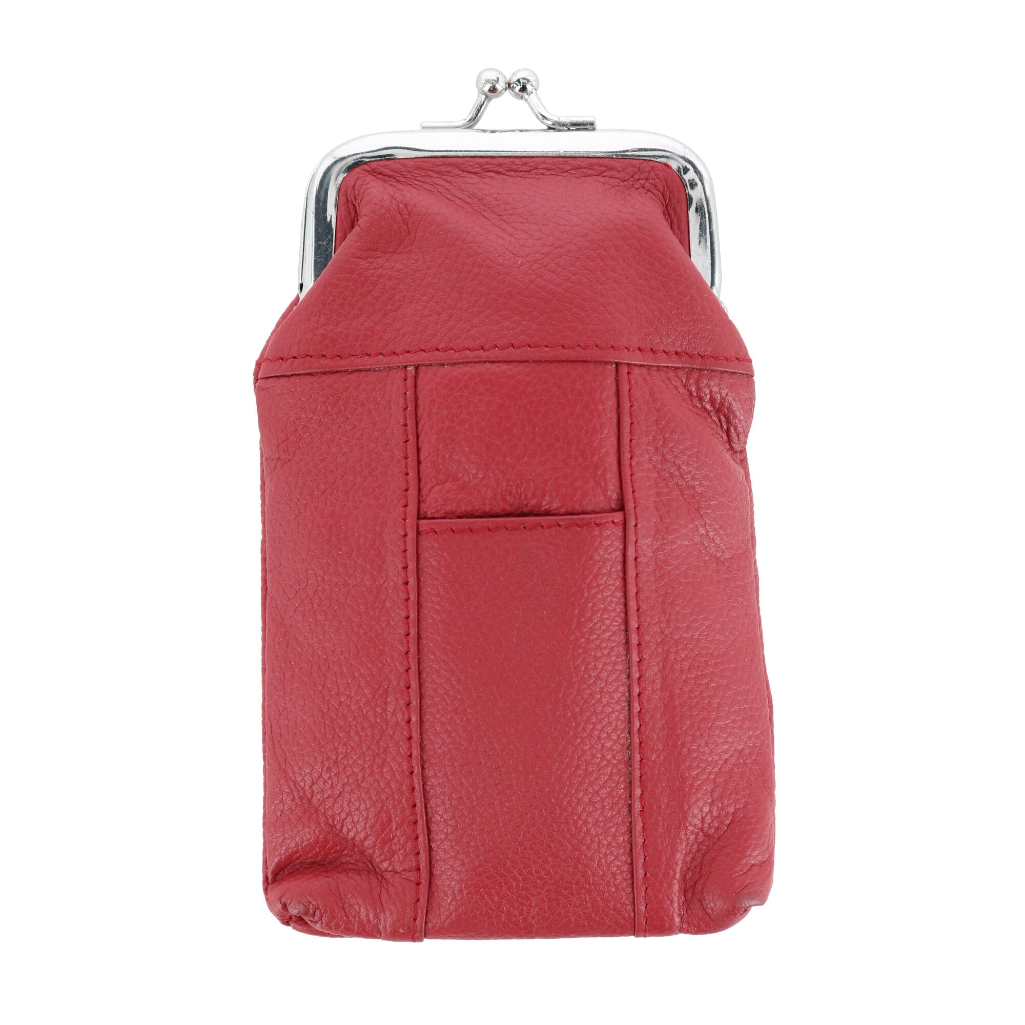CTM® Women's Leather Cigarette Case with Lighter Pocket - Red