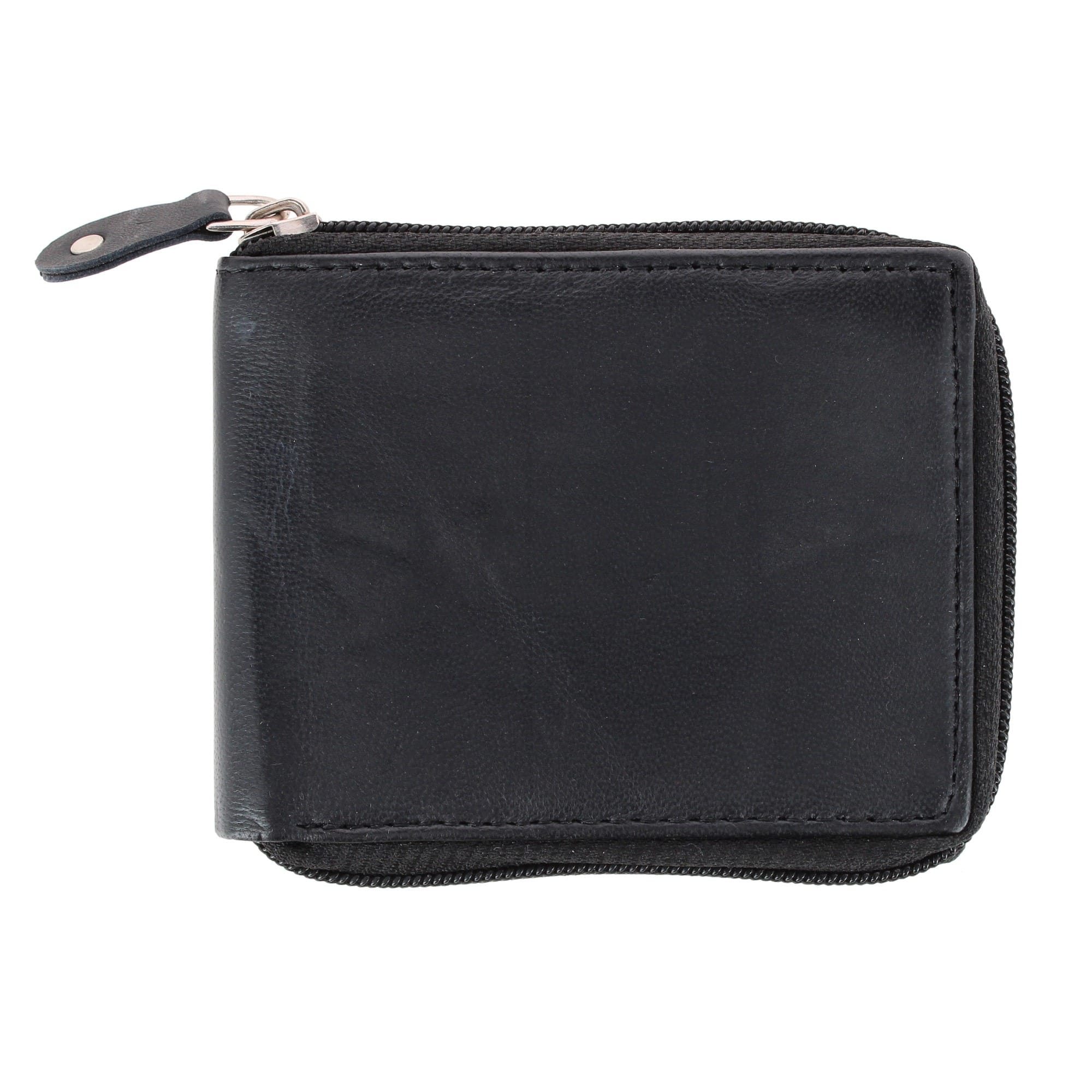 CTM® Men's RFID Leather Zip Around Bifold Wallet by Swiss Marshall