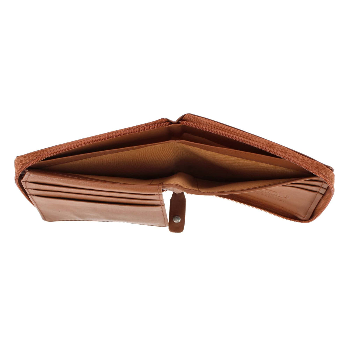 CTM® Men's RFID Leather Zip Around Bifold Wallet by Swiss Marshall - Tan
