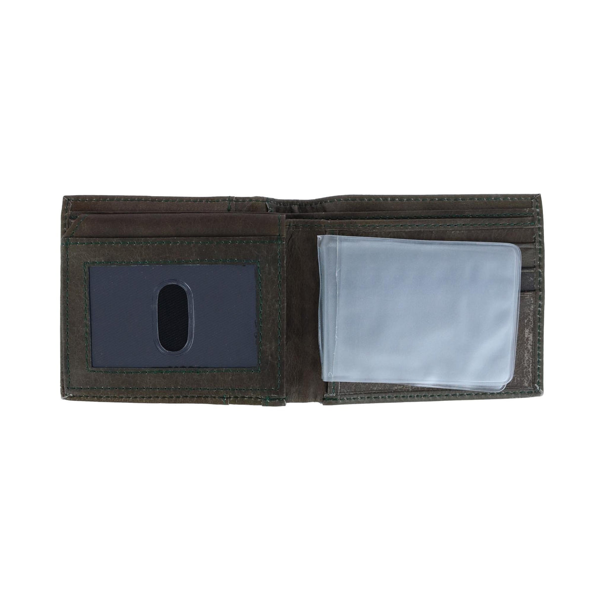 CTM® Men's RFID USA Embossed Leather Bifold Wallet - Green