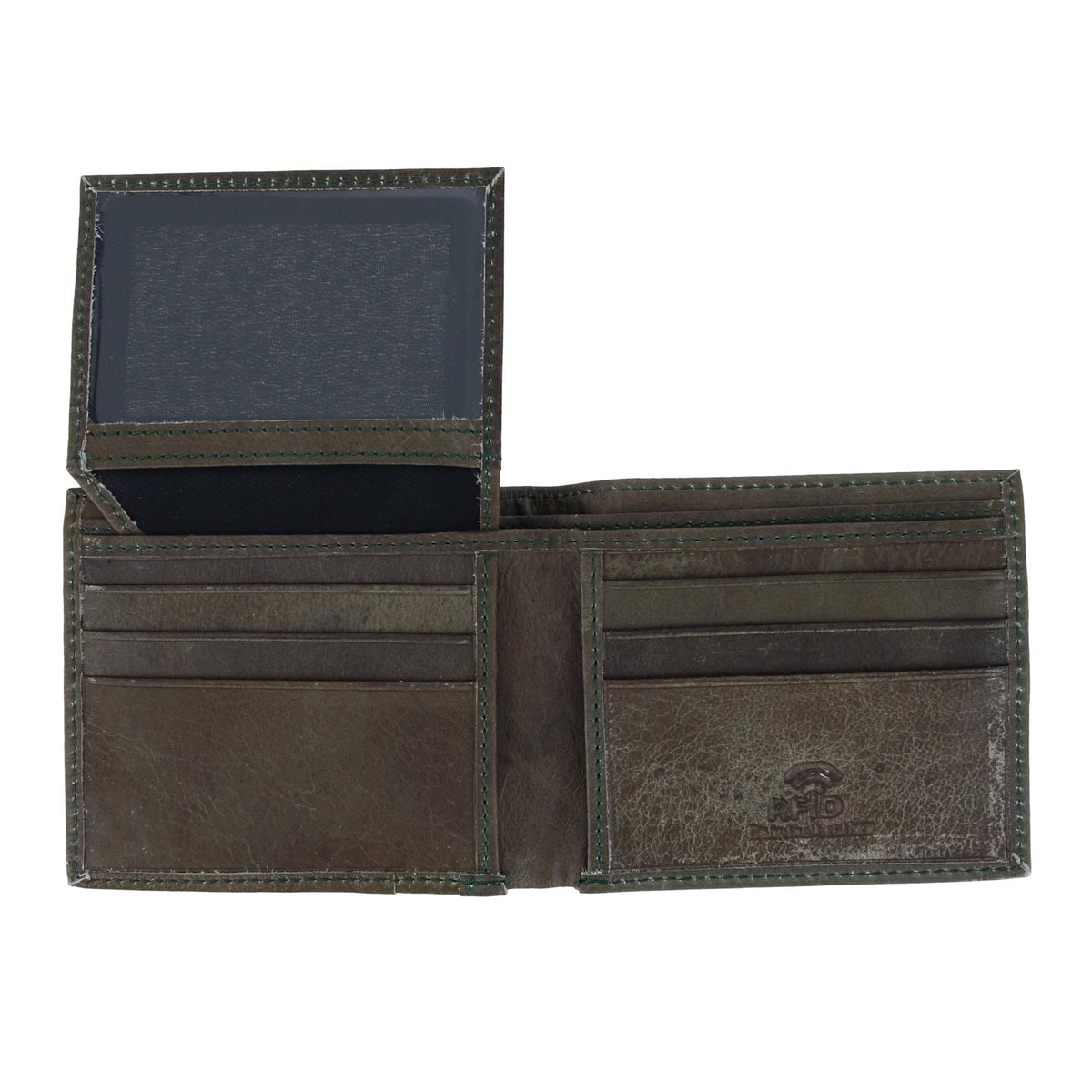 CTM® Men's RFID USA Embossed Leather Bifold Wallet - Green