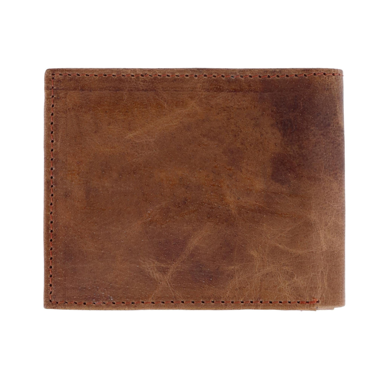 CTM® Men's RFID USA Embossed Leather Bifold Wallet - Tan