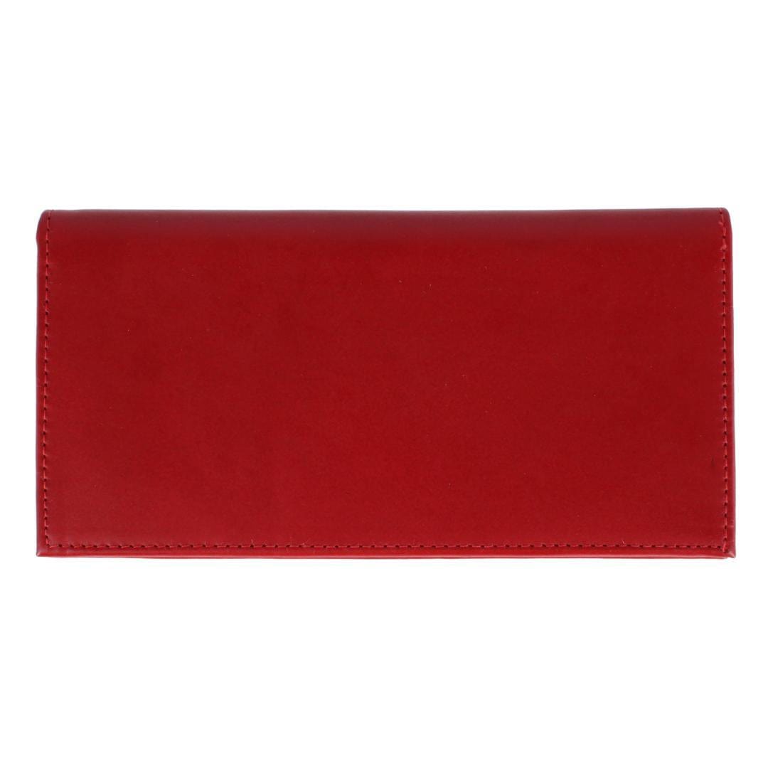 CTM® RFID Leather Checkbook Cover with American Flag Detail - Red