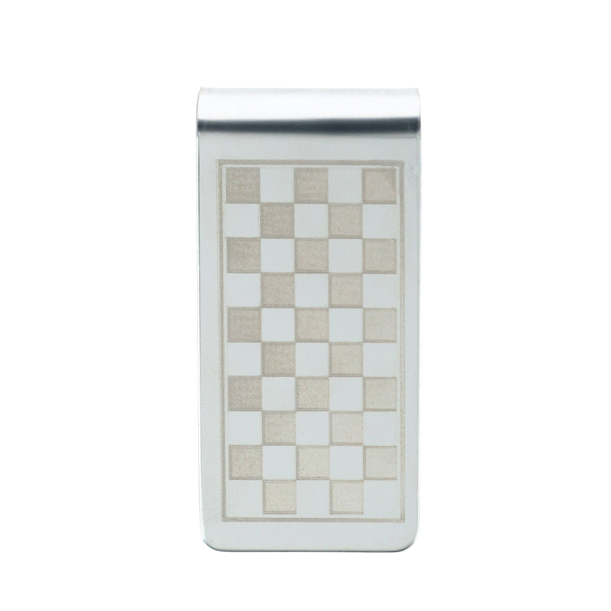 CTM® Men's Stainless Steel Checkerboard Money Clip - Silver