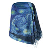 Women's Reversible Sueded Van Gogh Print Button Shawl