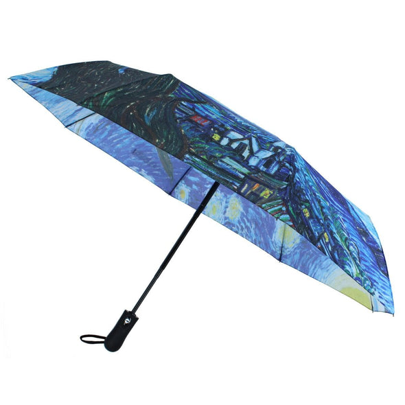 Women's Van Gogh Starry Night Auto Open Compact Umbrella