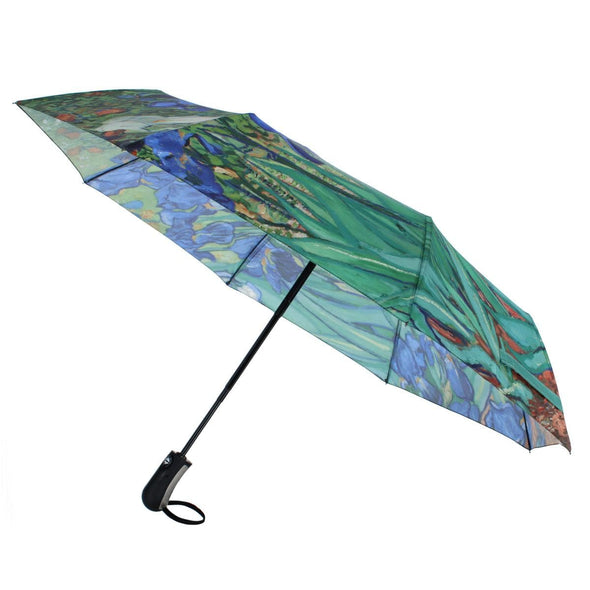 Women's Van Gogh Irises Auto Open Compact Umbrella