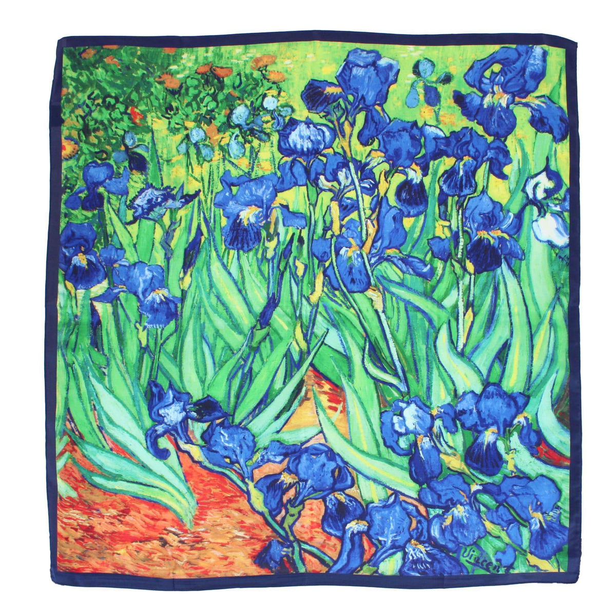 The Magic Scarf Company Women's Van Gogh Irises Print Silky Square Scarf - Multi