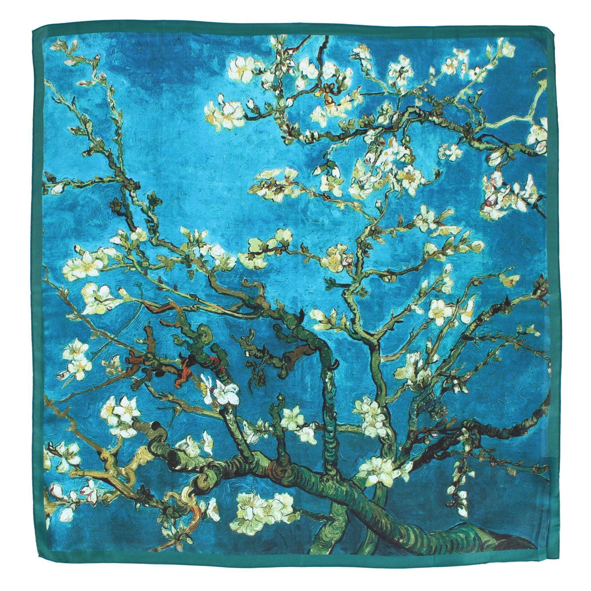 The Magic Scarf Company Women's Van Gogh Almond Blossoms Print Silky Scarf - Blue