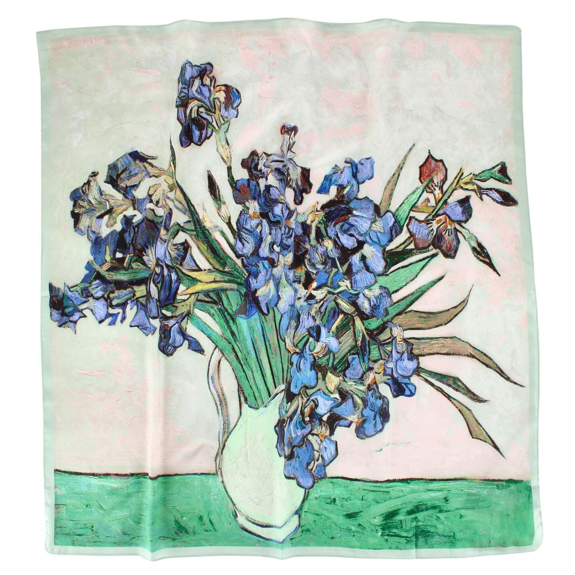 The Magic Scarf Company Women's Van Gogh Vase with Irises Print Silky Scarf - Multi