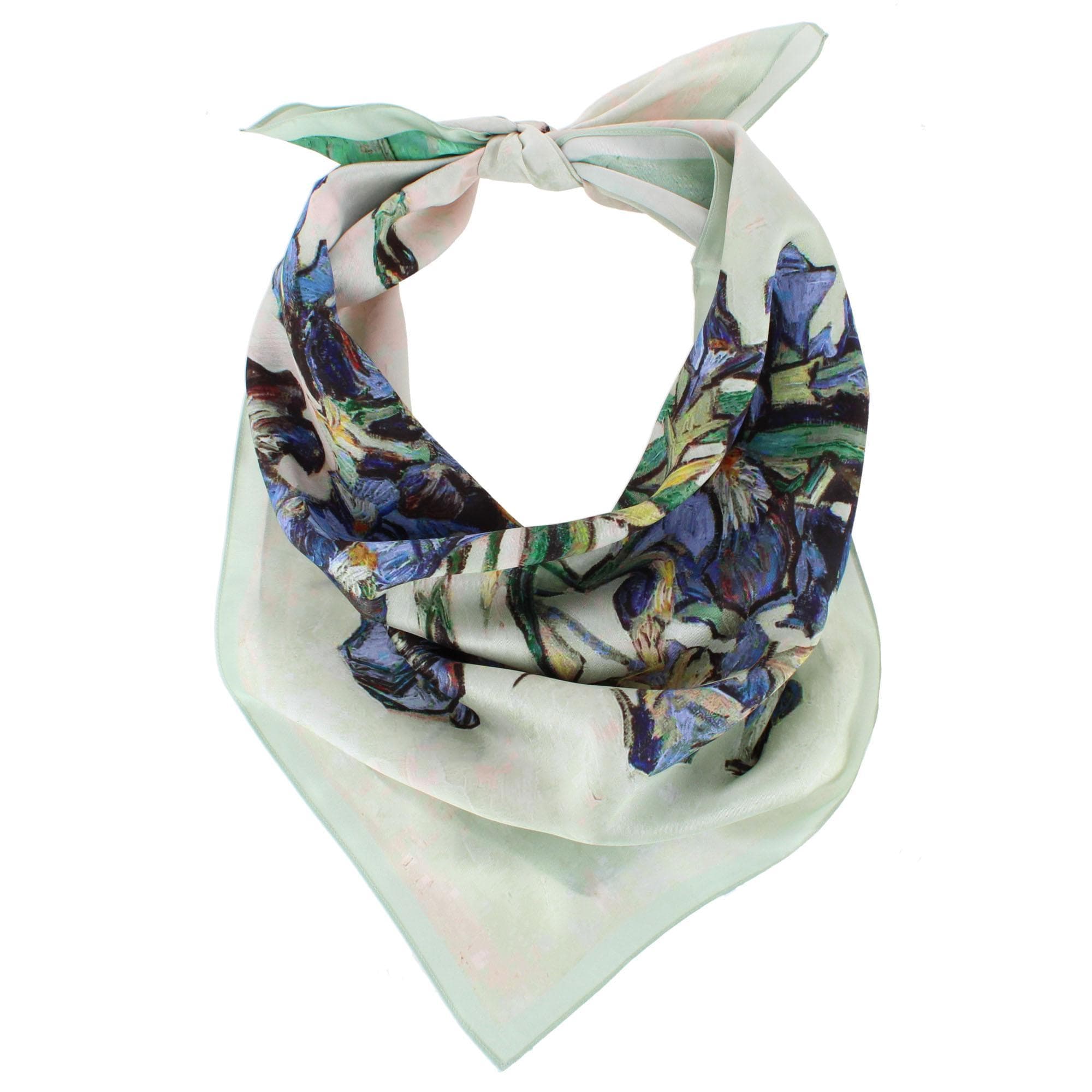 The Magic Scarf Company Women's Van Gogh Vase with Irises Print Silky Scarf - Multi