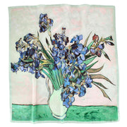Women's Van Gogh Vase with Irises Print Silky Scarf