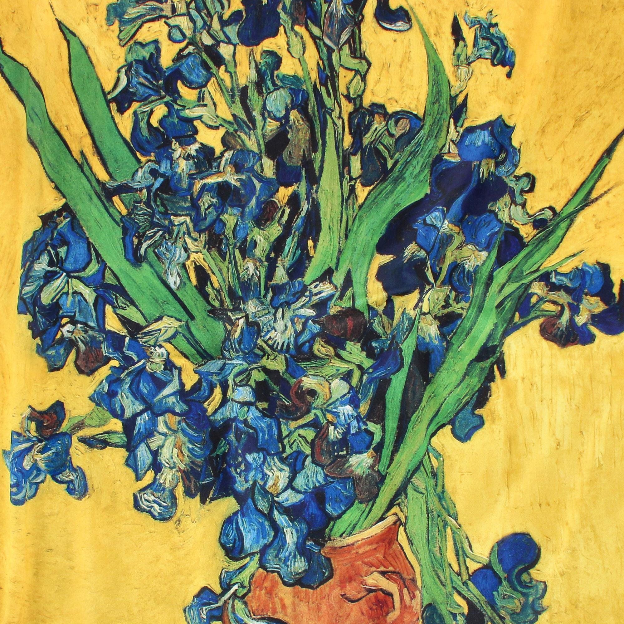 The Magic Scarf Company Women's Van Gogh Irises Yellow Print Silky Scarf - Yellow