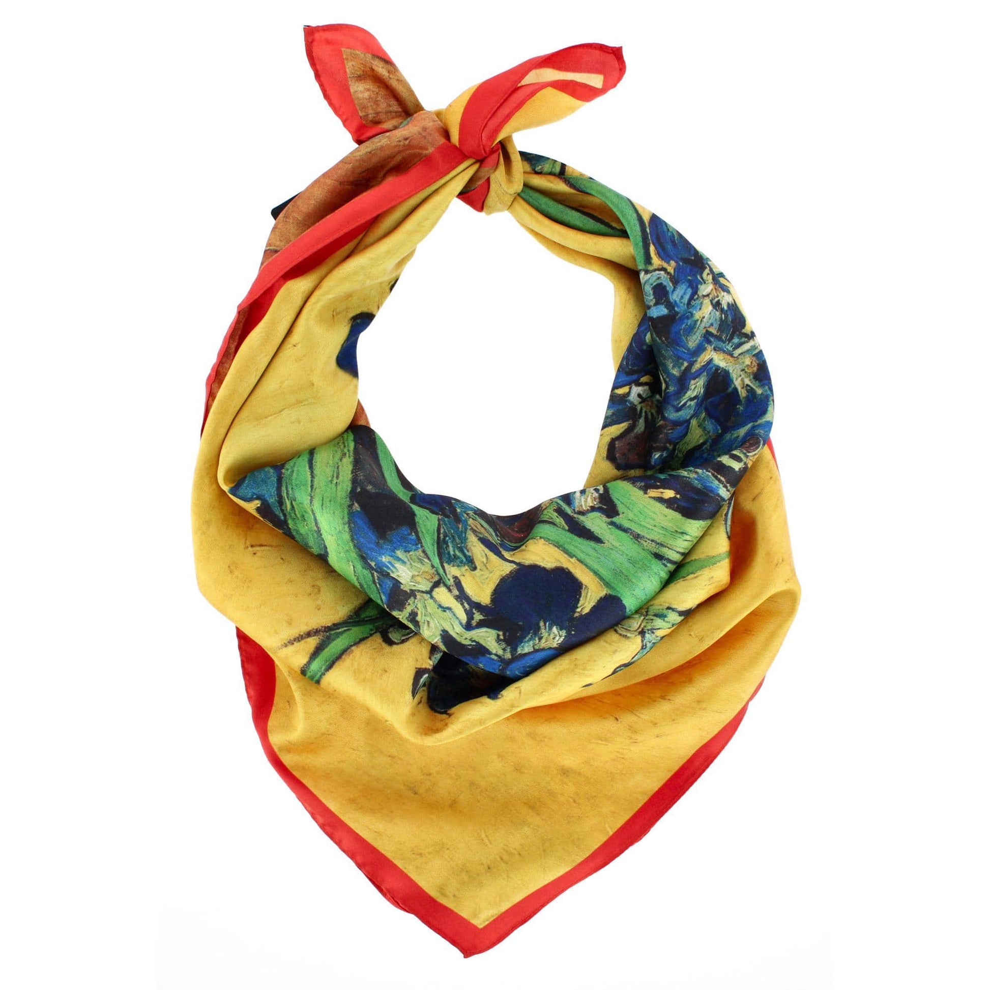 The Magic Scarf Company Women's Van Gogh Irises Yellow Print Silky Scarf - Yellow