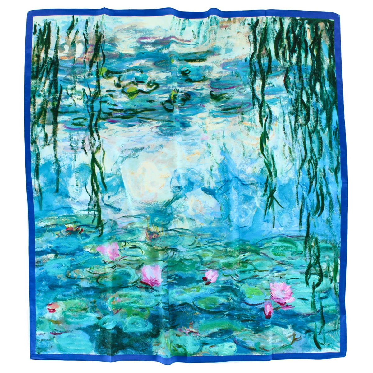 The Magic Scarf Company Women's Monet Water Lillies Print Silky Square Scarf - Women's Monet Water Lillies Print Silky Square Scarf