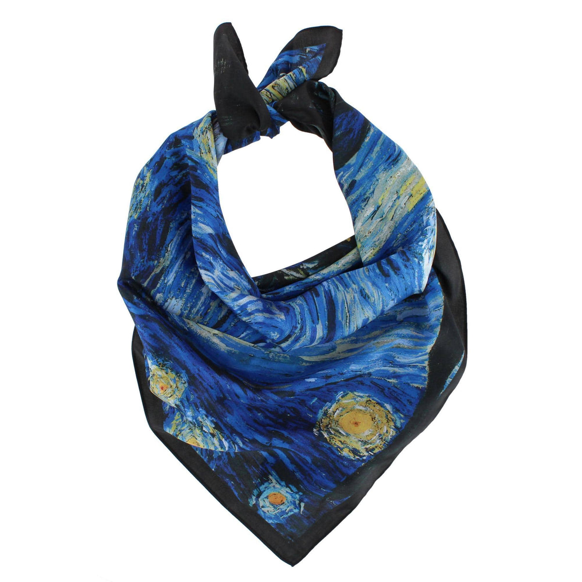 The Magic Scarf Company Women's Van Gogh Starry Night Print Silky Scarf - Blue