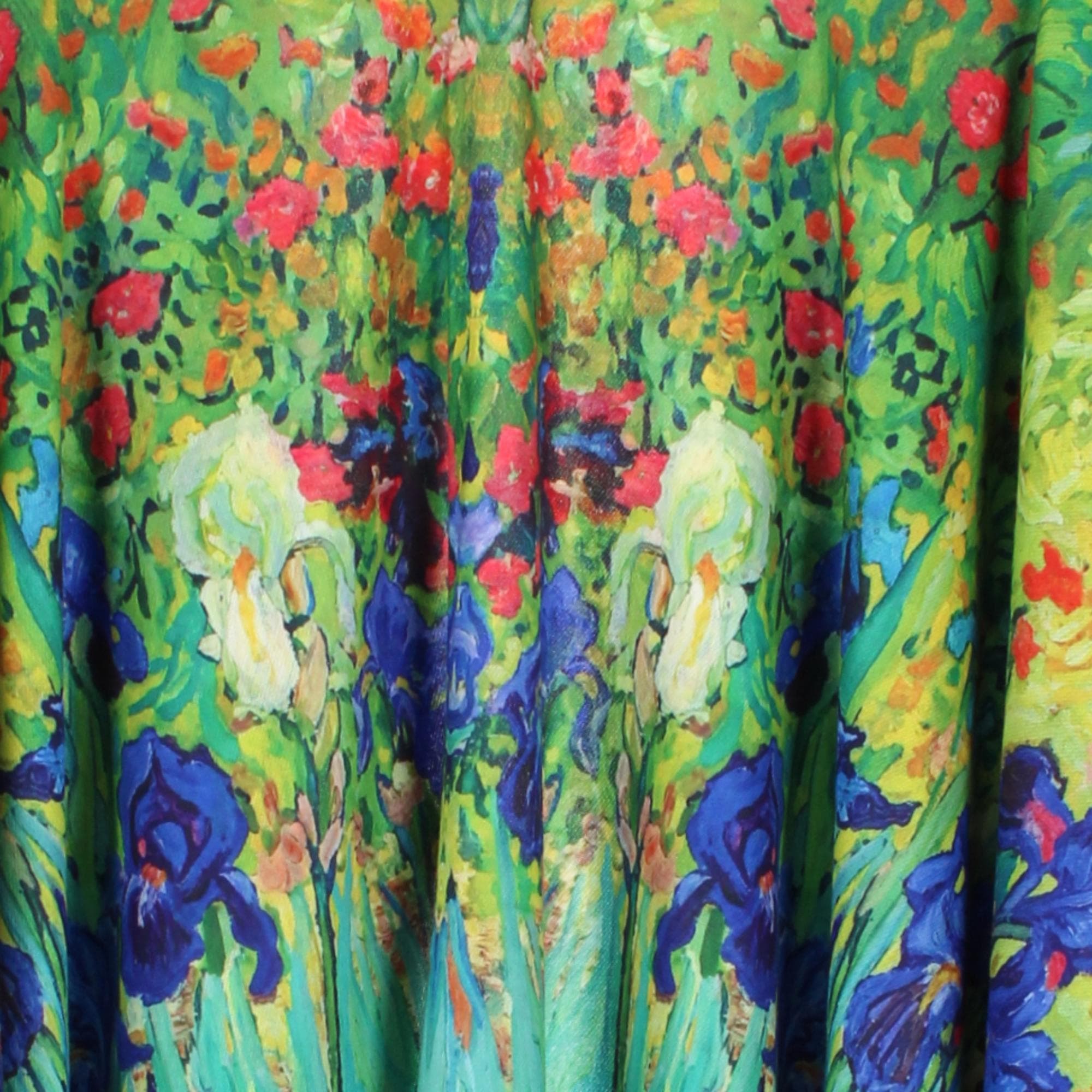 The Magic Scarf Company Women's Van Gogh Irises Print Ruana Shawl Cape - Multi