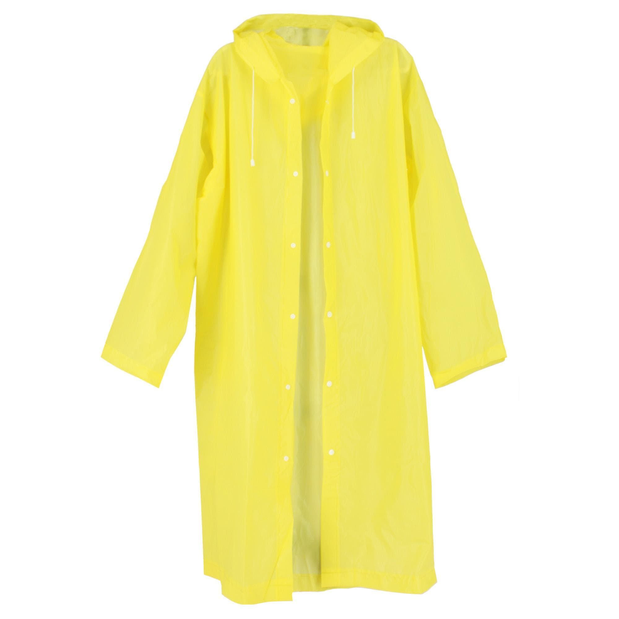 CTM® Adult Yellow One Size Hooded Rain Coat Reusable PEVA by 888 - Yellow