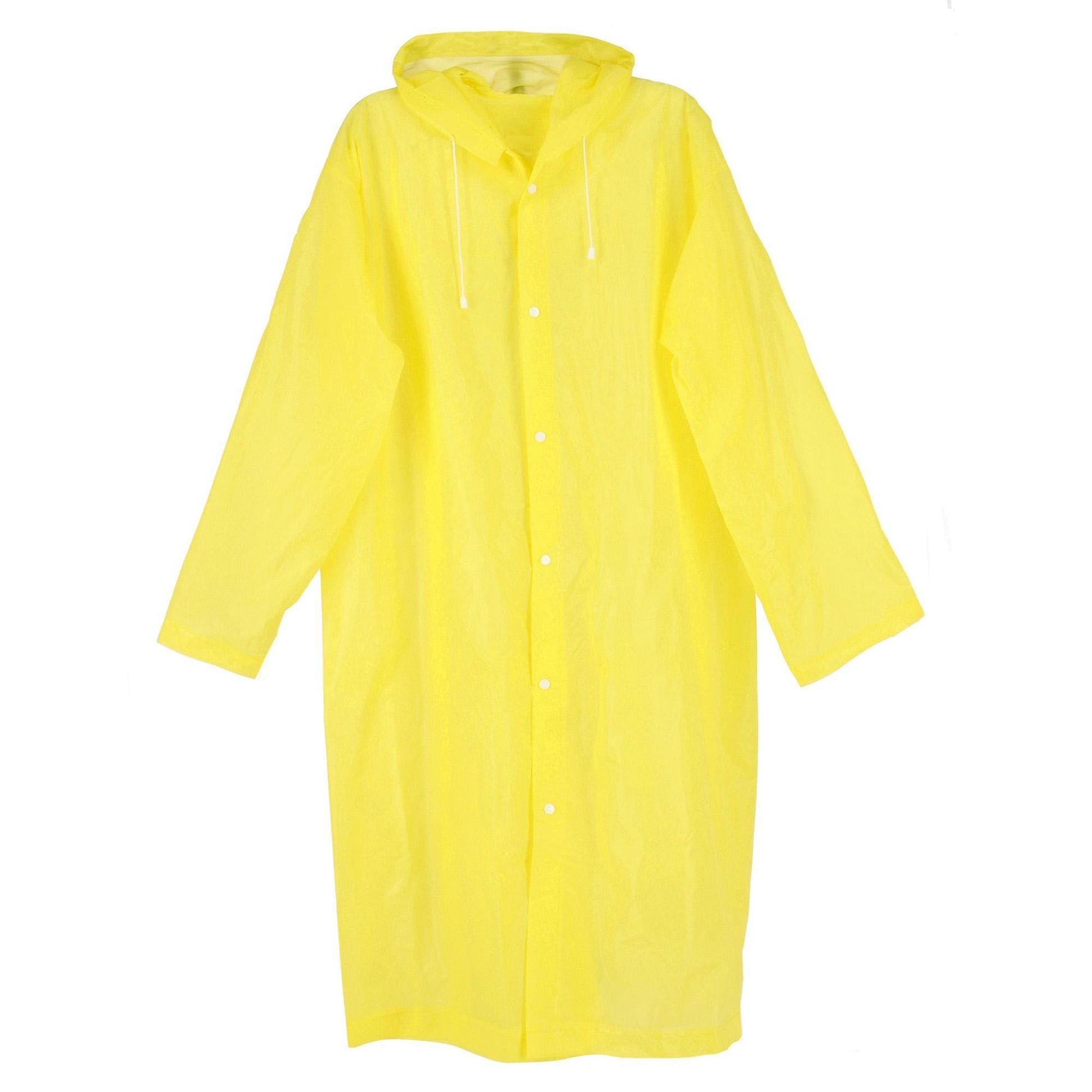 CTM® Adult Yellow One Size Hooded Rain Coat Reusable PEVA by 888 - Adult Yellow One Size Hooded Rain Coat Reusable PEVA by 888