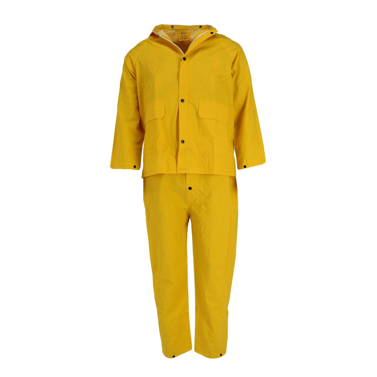 Tuff Grip Men's 3 Piece Overall Pants and Jacket Rain Suit with Hood - Yellow