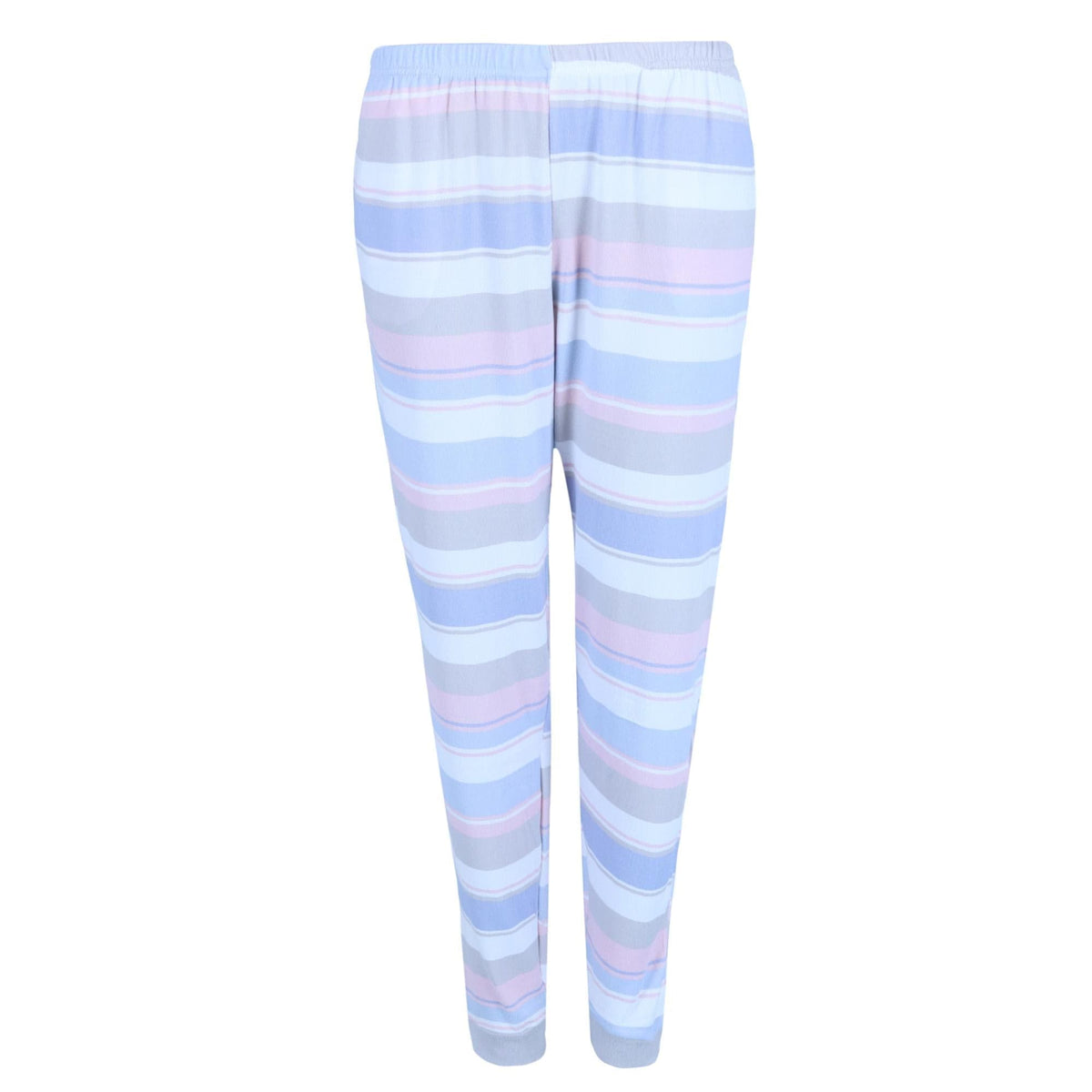 PJ Couture Women's Plus Size Stripe Print Jogger PJ Set - Multi Color Stripe