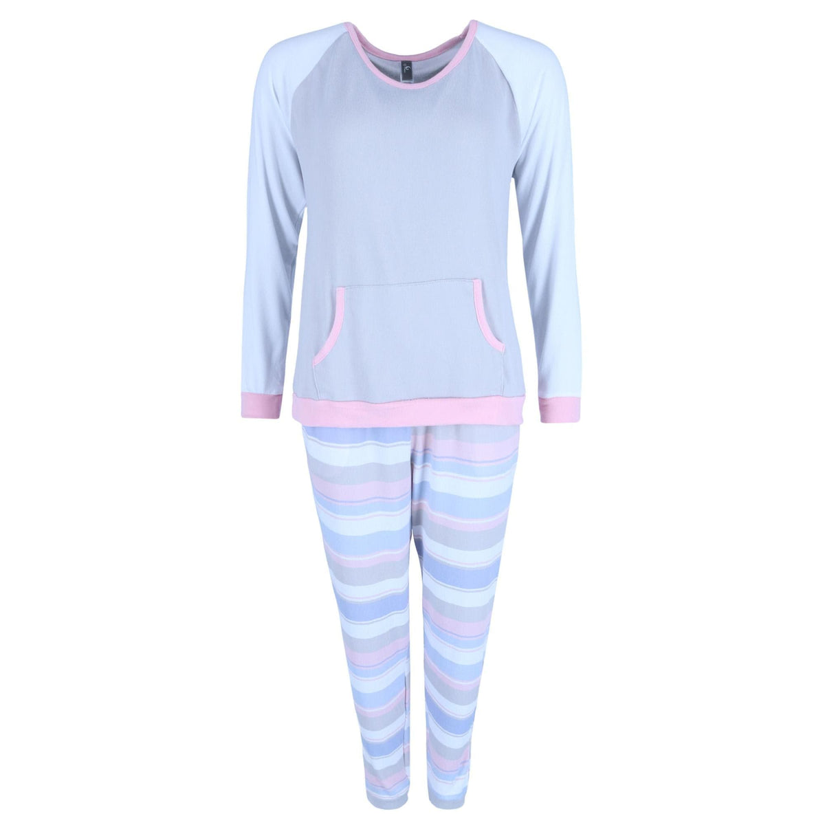 PJ Couture Women's Plus Size Stripe Print Jogger PJ Set - Women's Plus Size Stripe Print Jogger PJ Set