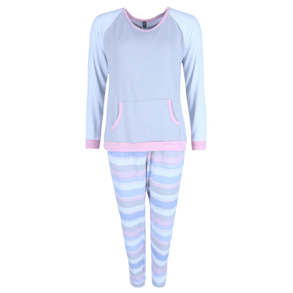Women's Plus Size Stripe Print Jogger PJ Set