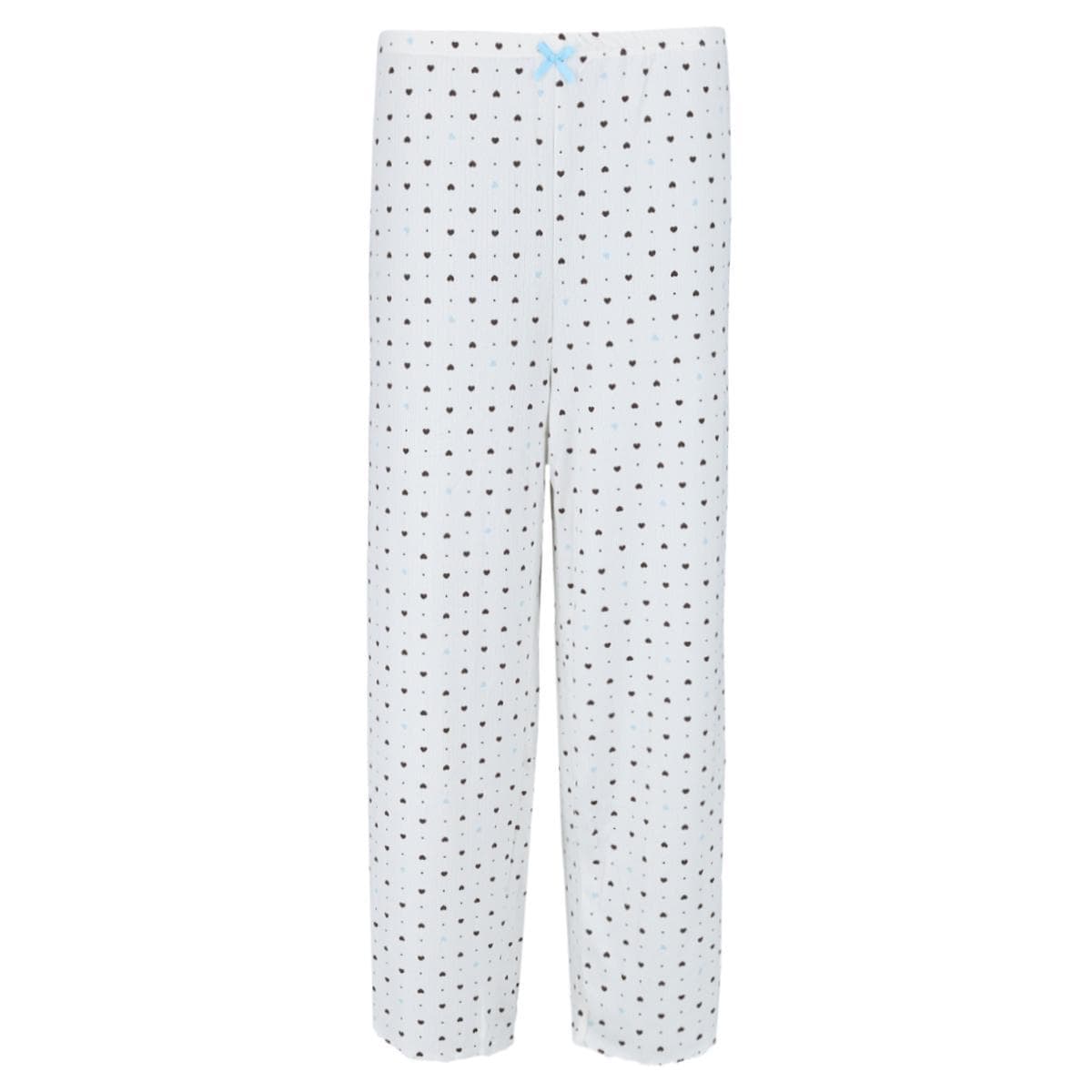 PJ Couture Women's Plus Size Hearts Short Sleeve Capri Set - White