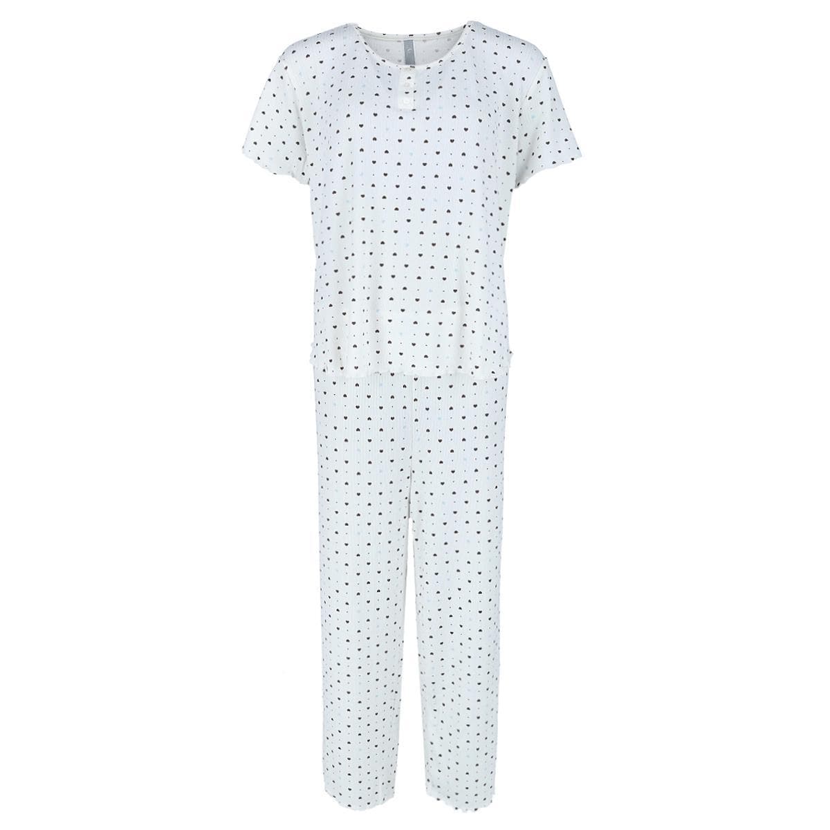 PJ Couture Women's Plus Size Hearts Short Sleeve Capri Set - Women's Plus Size Hearts Short Sleeve Capri Set