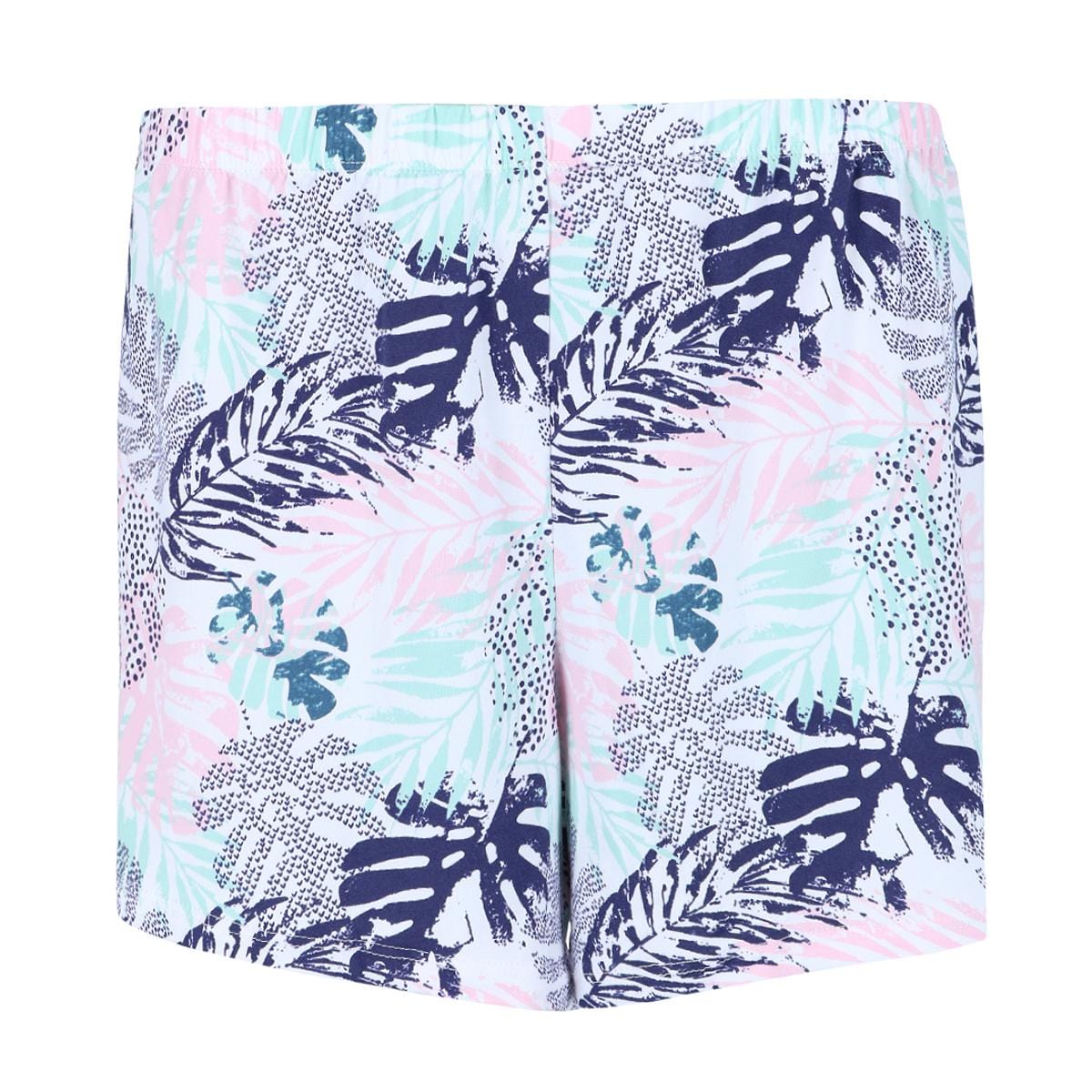PJ Couture Women's Plus Size Tropic Palms Notch Collar Short Set - Green