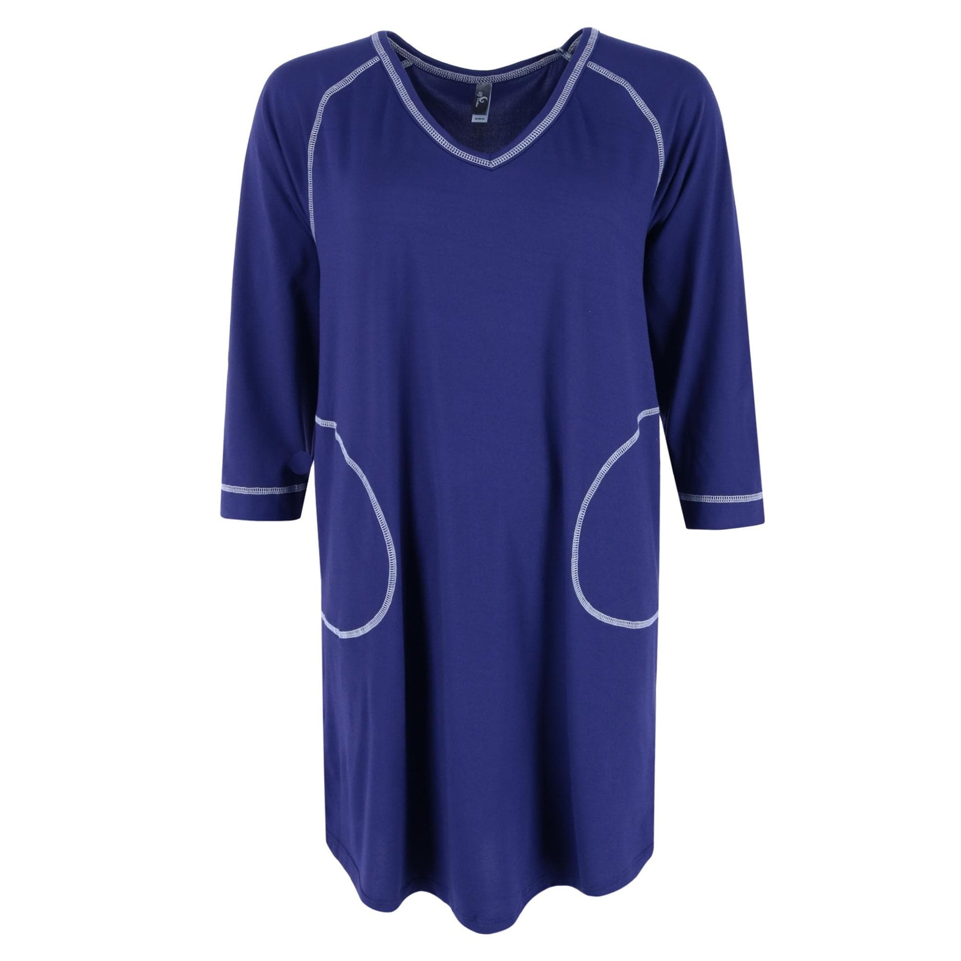 PJ Couture Women's 3/4 Sleeve Pajama Sleep Shirt - Navy