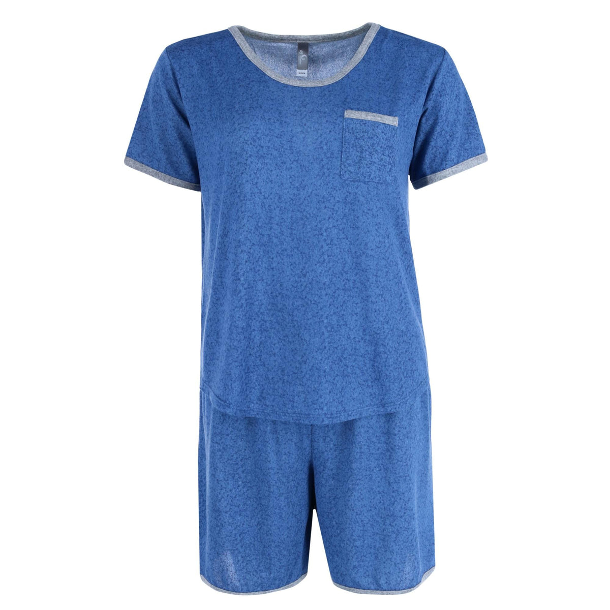 PJ Couture Women's Solid Short Pajama Set - Blue