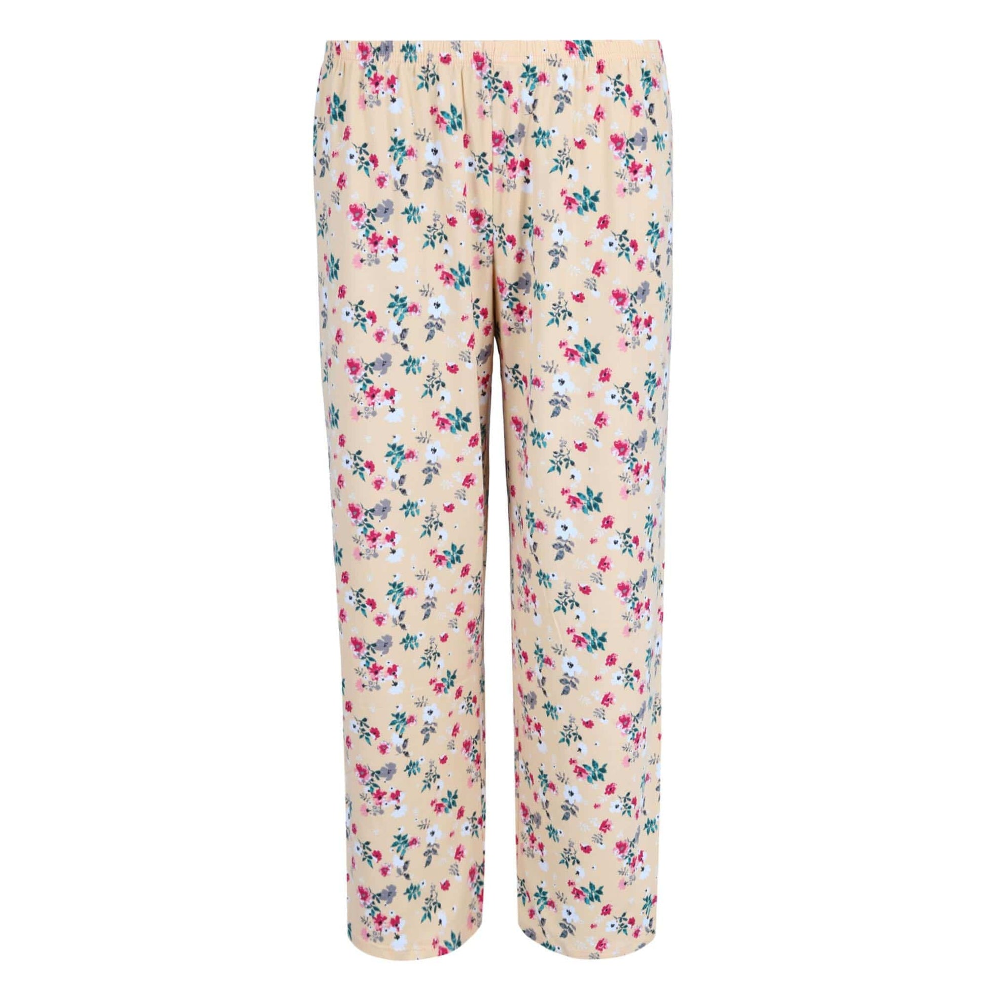 PJ Couture Women's Plus Size Floral Capri PJ Set - Yellow
