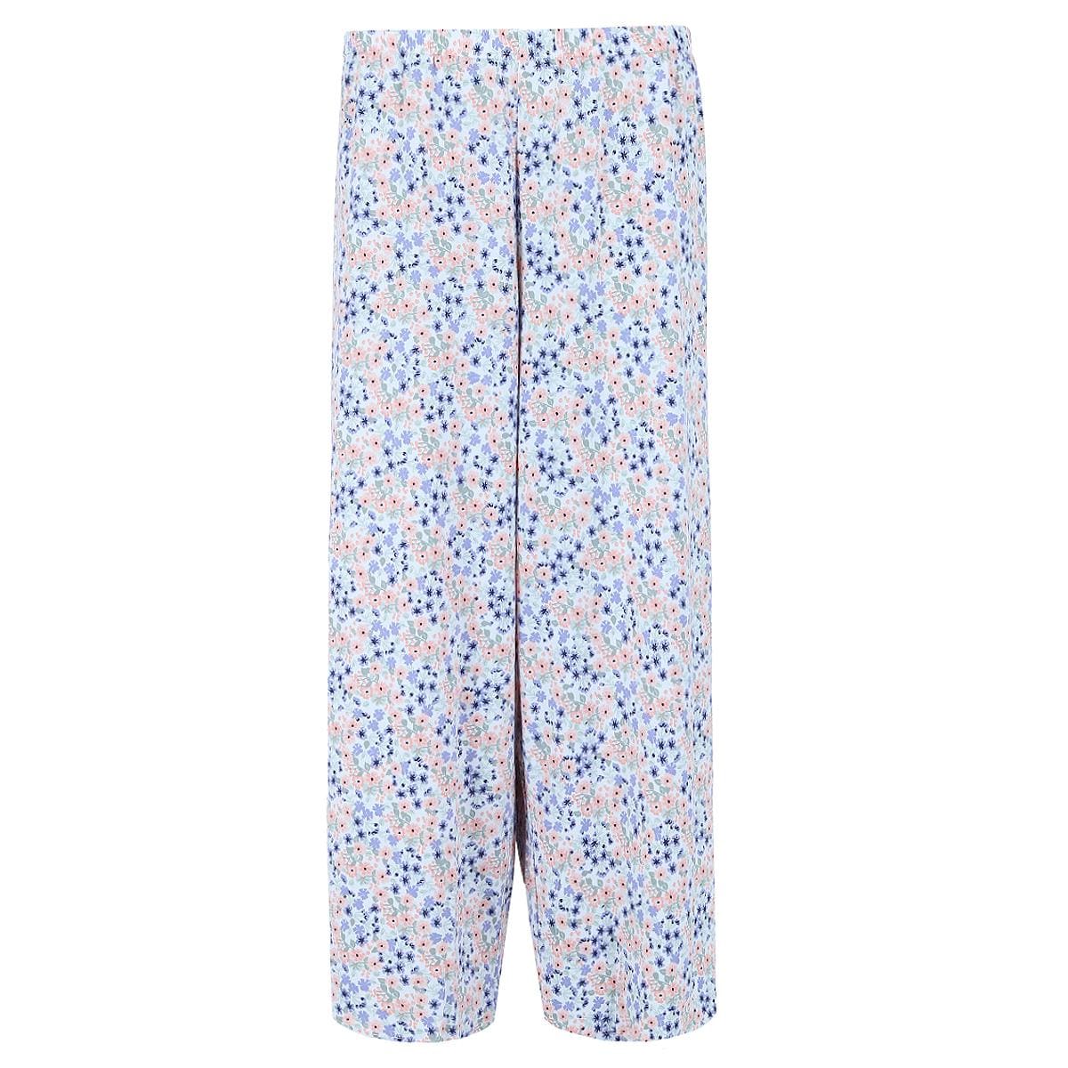 PJ Couture Women's Plus Size Ditsy Floral Notch Collar Capri Set - Purple
