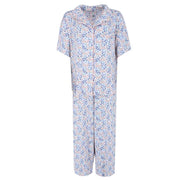 Women's Plus Size Ditsy Floral Notch Collar Capri Set