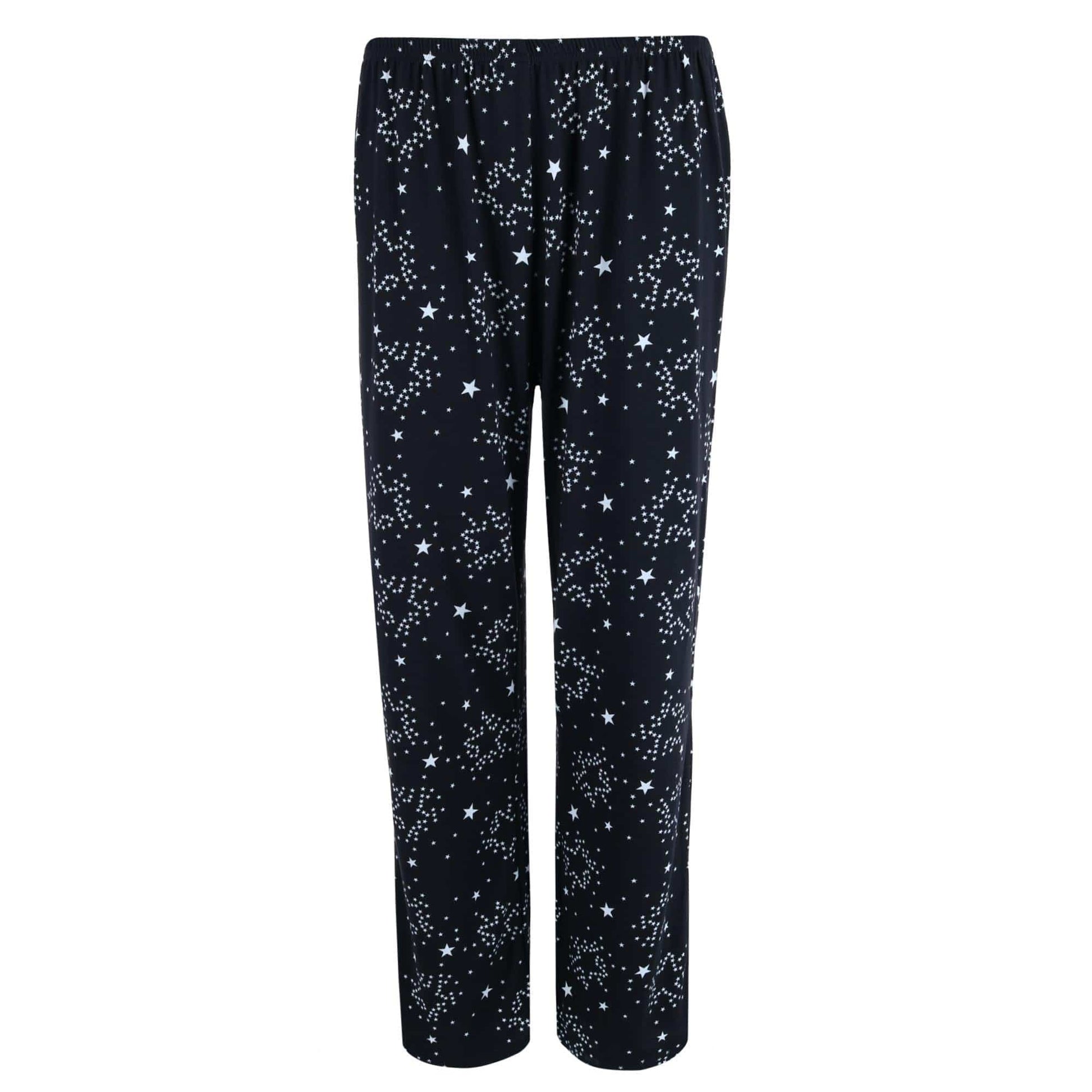 PJ Couture Women's Plus Size Star Print Pajama Set - Black