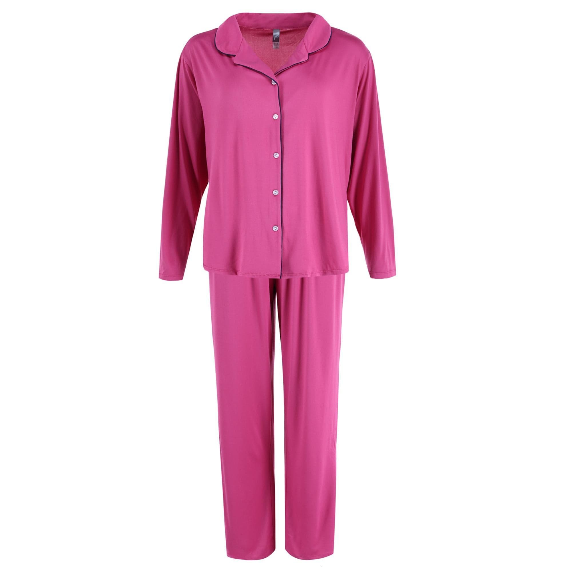 PJ Couture Women's Plus Size Notch Collar Pajama Set - Women's Plus Size Notch Collar Pajama Set