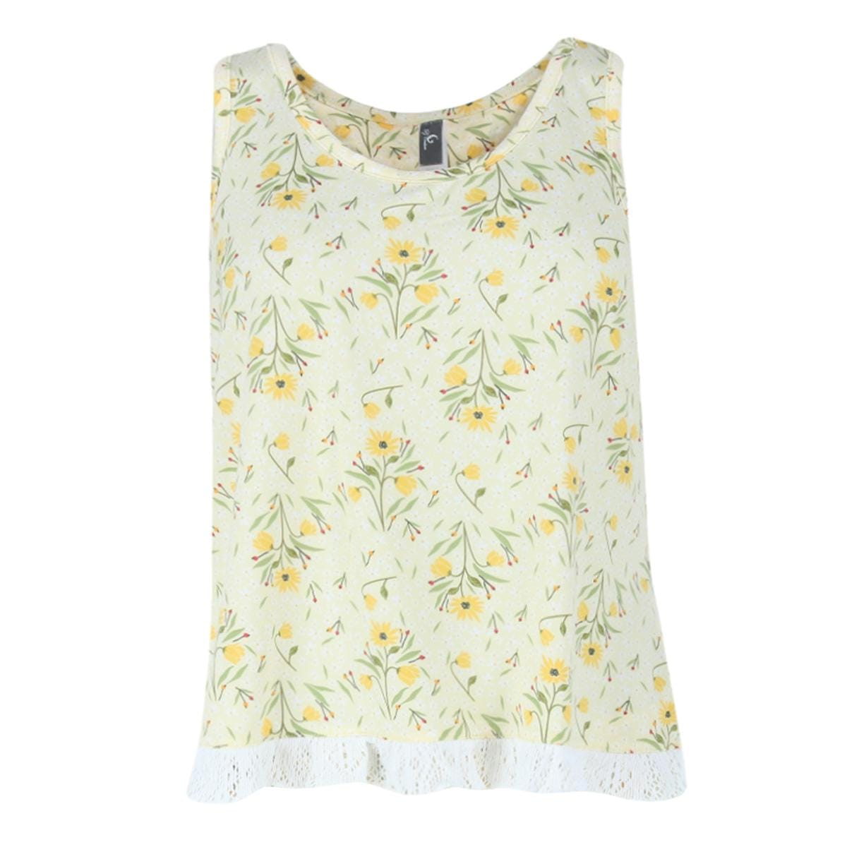 PJ Couture Women's Yellow Daisy Tank and Short PJ Set - Yellow