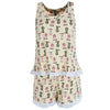 Women's Sleeveless Lacy Matching Short Set
