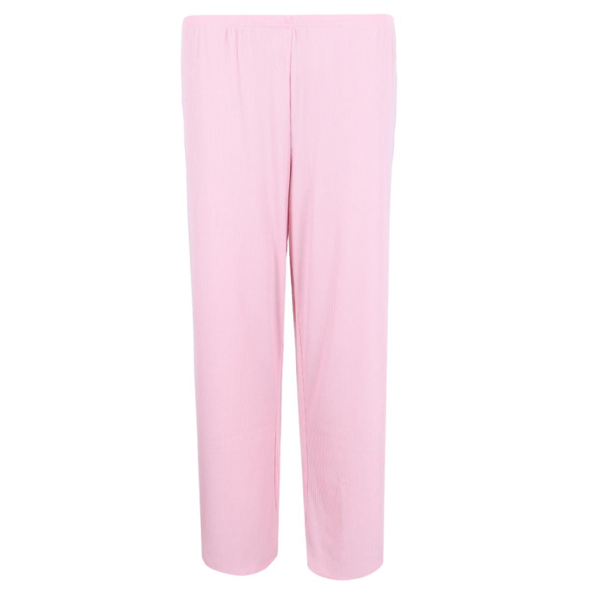 PJ Couture Women's Retro Notch Collar Short Sleeve Capri Set - Pink