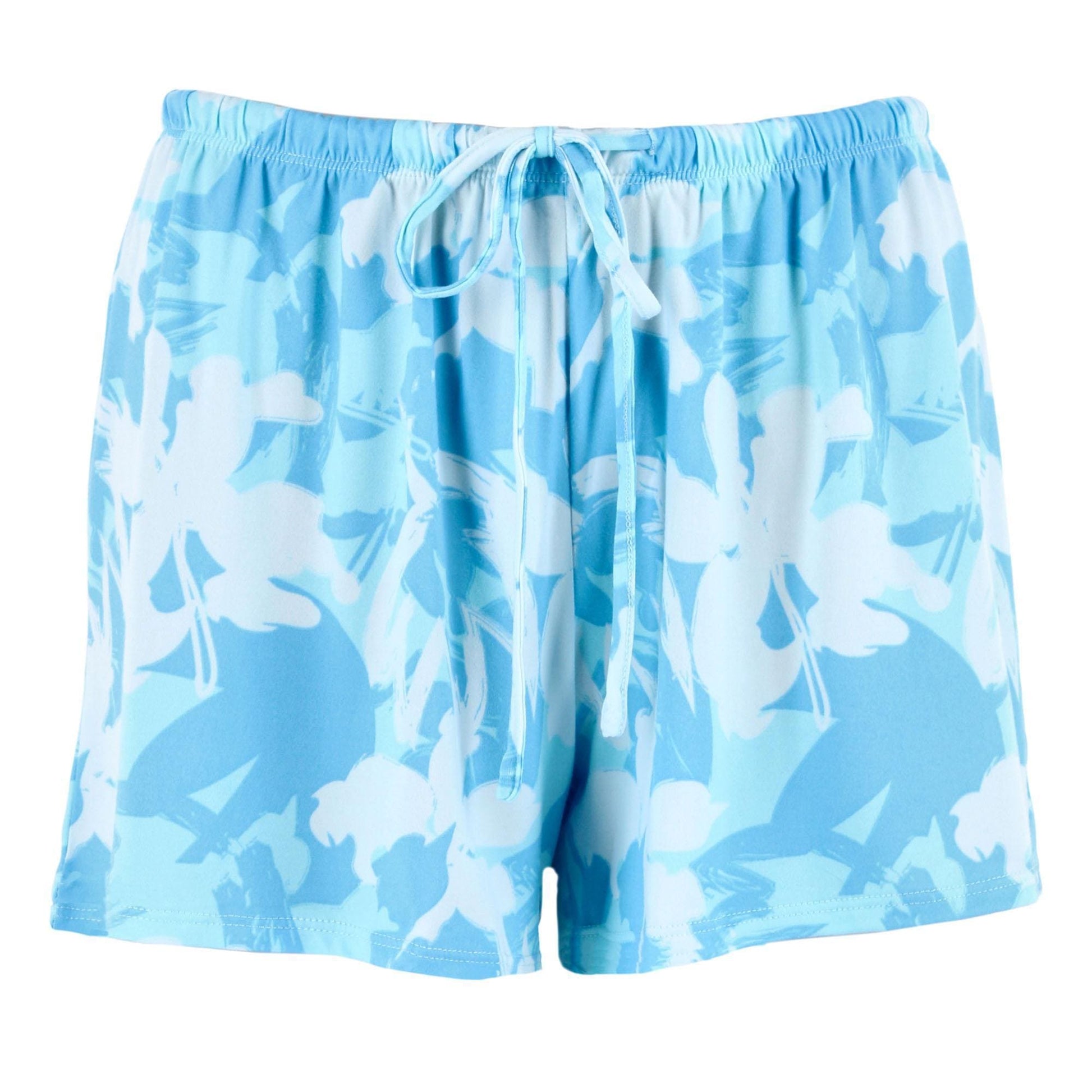 PJ Couture Women's Tropical Vacation Notch Collar Short Set - Light Blue