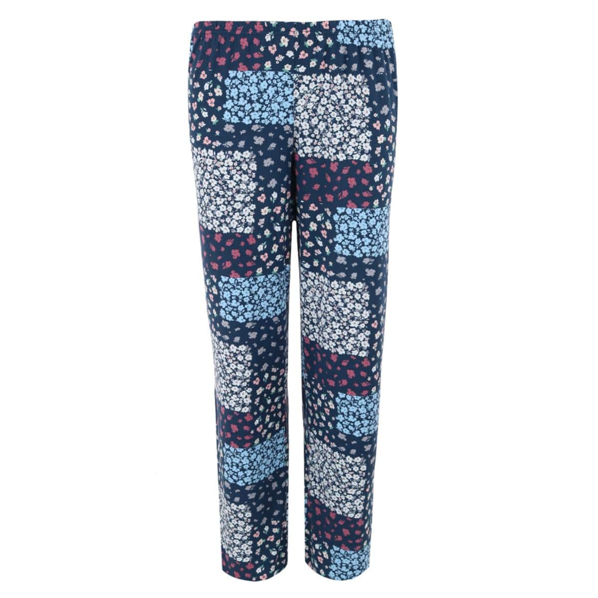PJ Couture Women's Short Sleeve and Pants Notch Collar Pajama Set - Multi